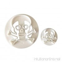 Slendima Creative 2Pcs Eco-friendly Plastic Skull Head Biscuits Cutter  Halloween Party Cookies Mold Pastry Fondant Cake Decorating Supplies - White - B07GDNVVS6